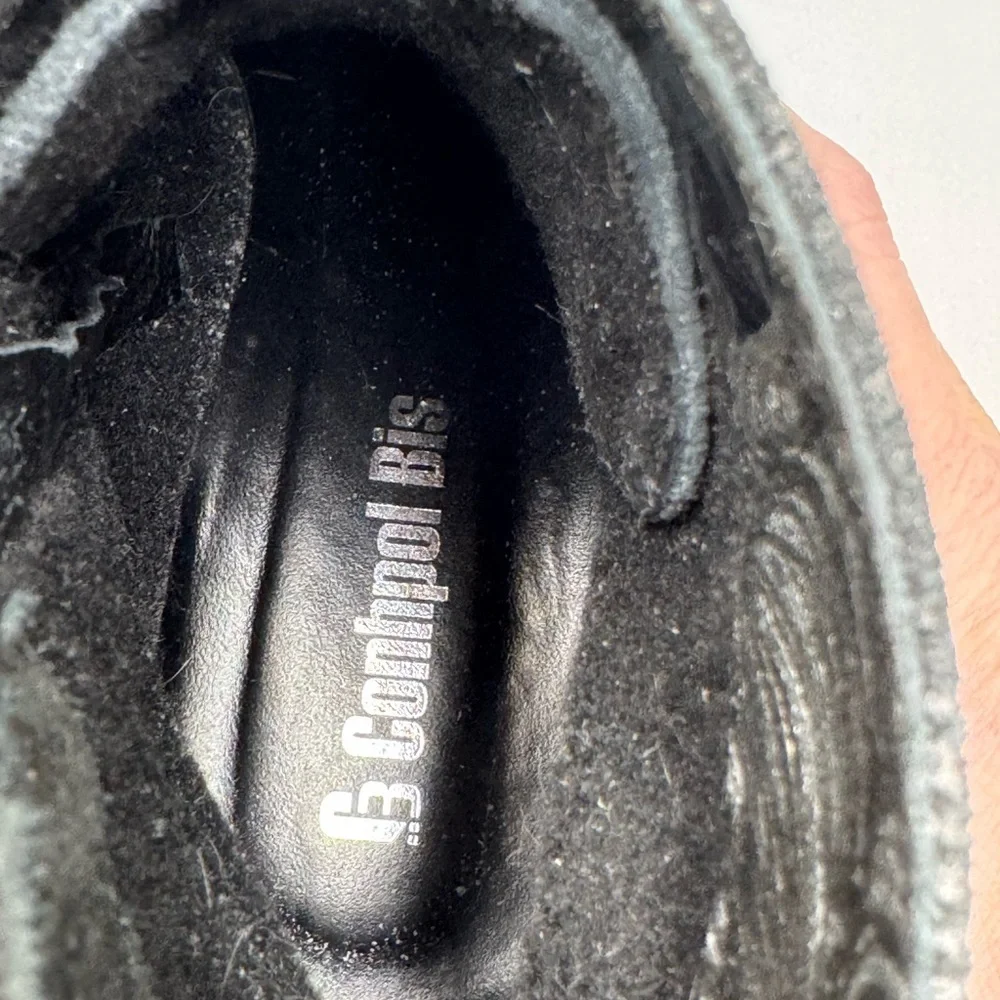 G Comfort Embossed Leather Ankle Boots Black 39